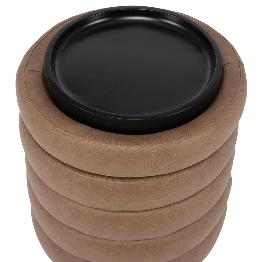 Milo Brown Ottoman w/Storage & Tray  alternate image, 4 of 8 images.