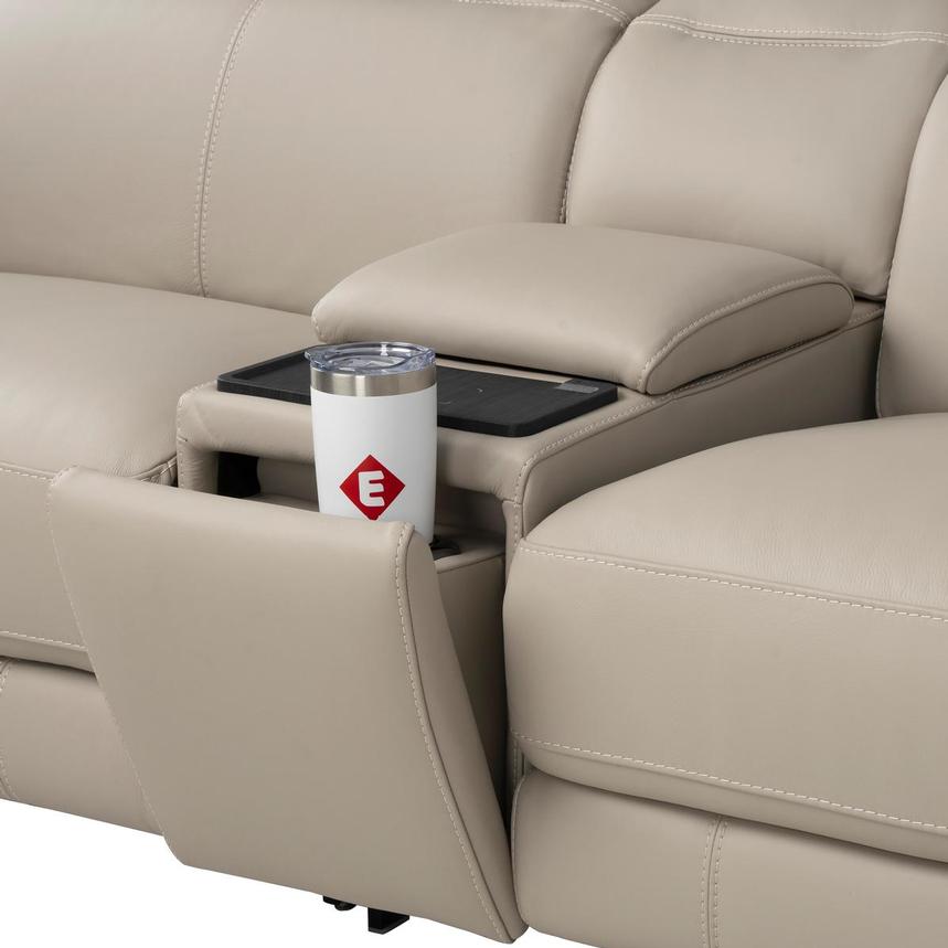 Luke 2.0 Taupe Leather Power Reclining Sectional with 6PCS/2PWR  alternate image, 7 of 11 images.