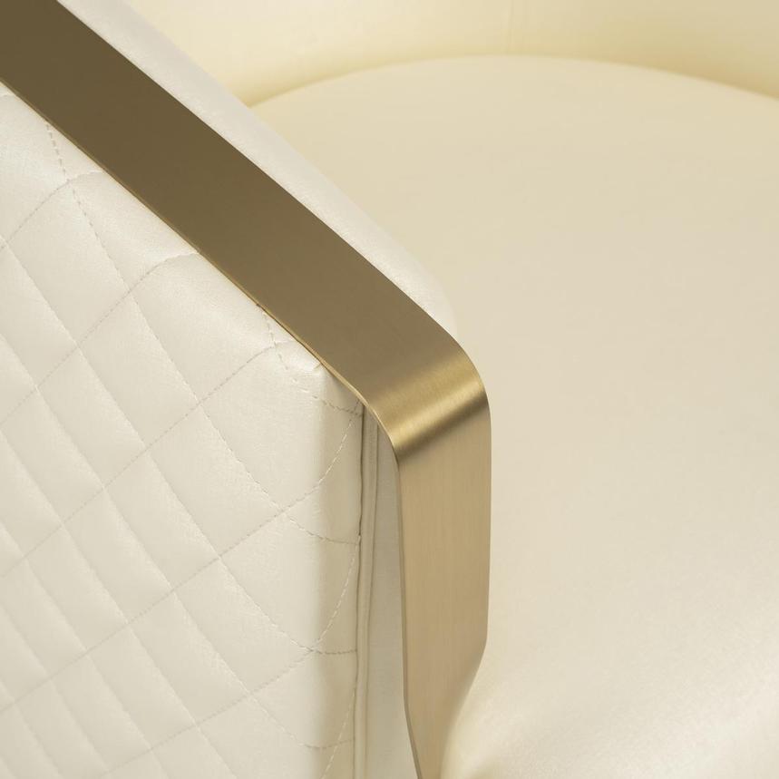 Maxi White/Gold Accent Chair  alternate image, 6 of 7 images.