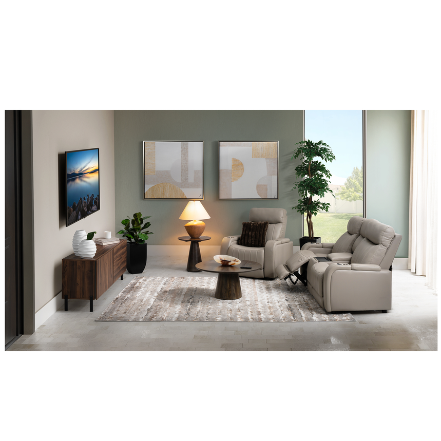 Neptune Gray Leather Power Reclining Sofa  alternate image, 2 of 15 images.