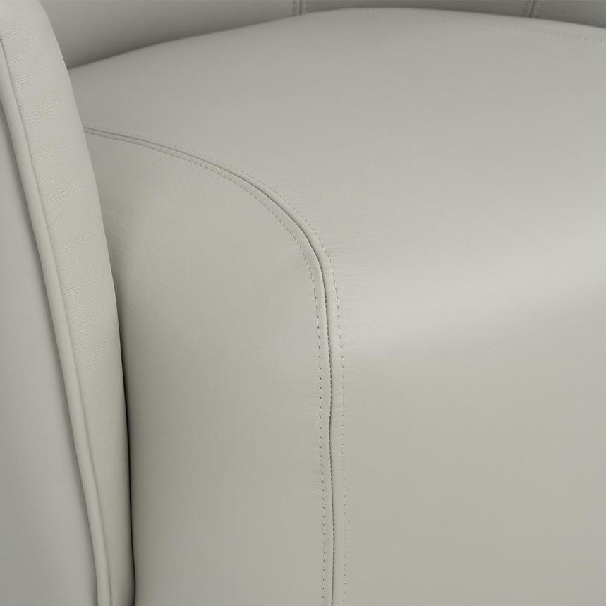 Aurelia Light Gray Leather Swivel Rocker Chair  alternate image, 9 of 10 images.