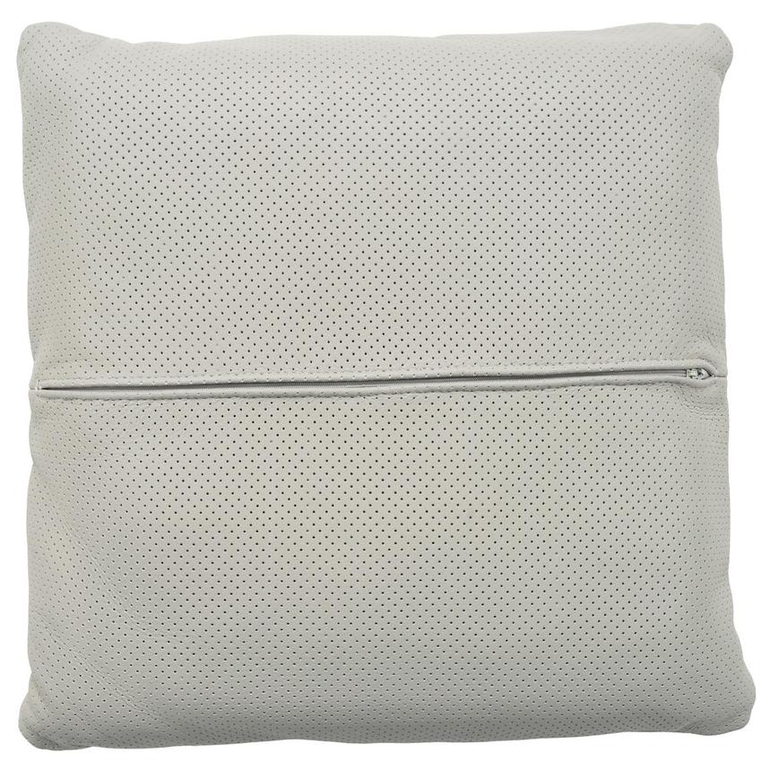 Byrne Light Grey Leather Accent Pillow alternate image, 2 of 4 images.
