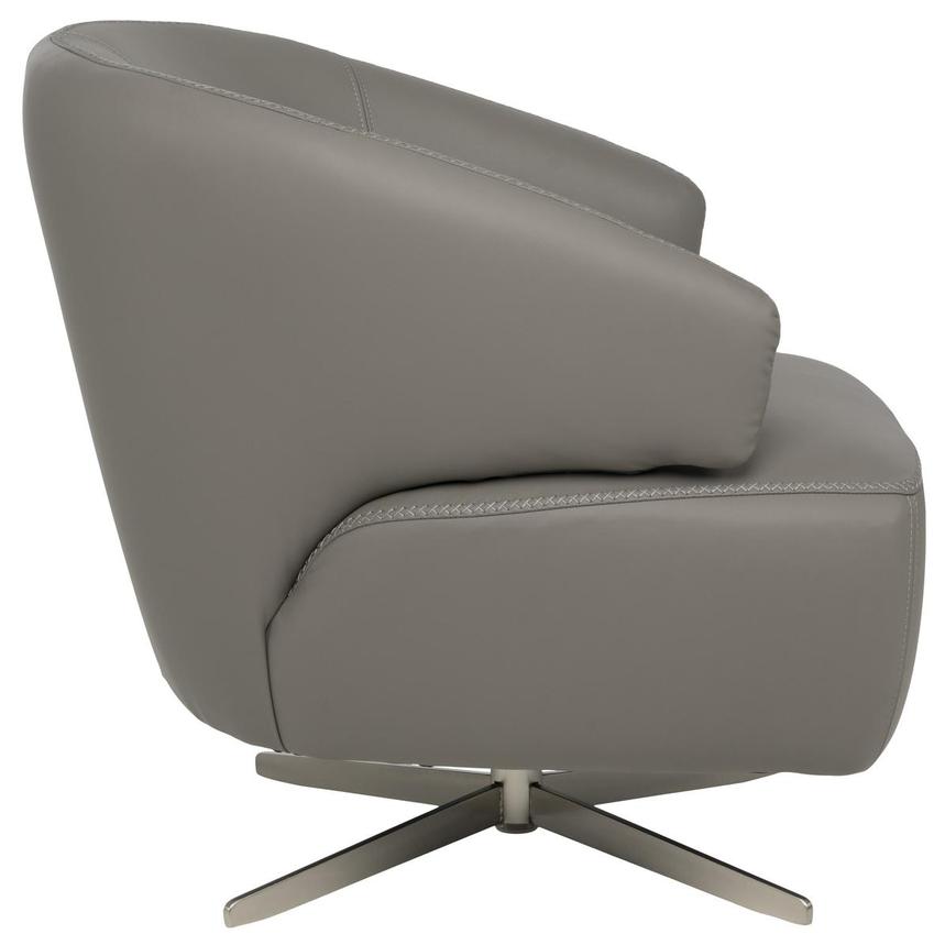 Tivona Gray Leather Swivel Chair  alternate image, 4 of 9 images.
