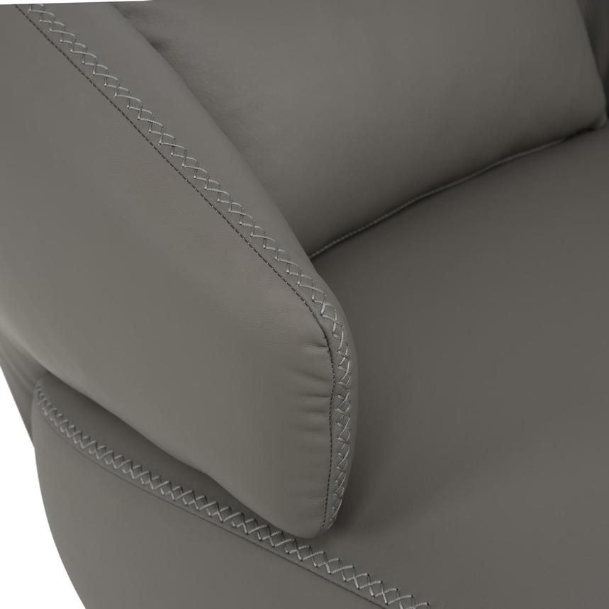 Tivona Gray Leather Swivel Chair alternate image, 7 of 9 images.