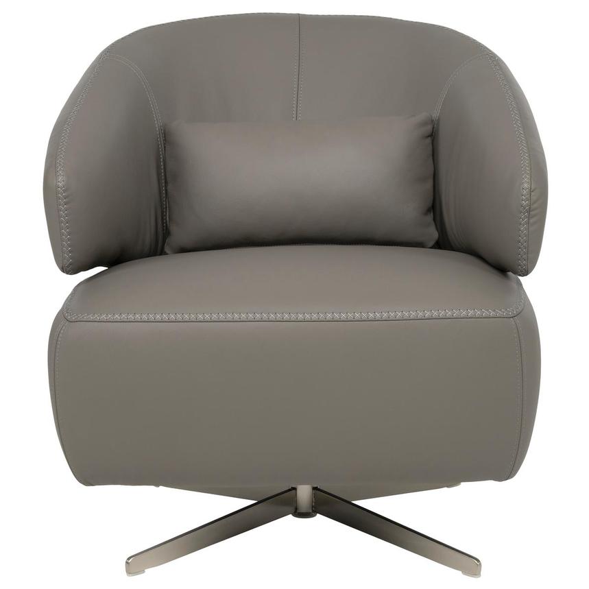 Tivona Gray Leather Swivel Chair alternate image, 2 of 9 images.