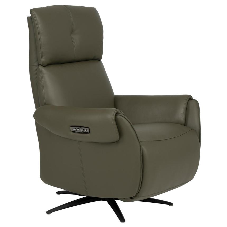 Torrence Green Leather Power Recliner  alternate image, 6 of 16 images.