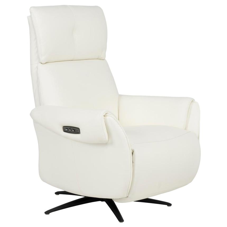Torrence White Leather Power Recliner  alternate image, 4 of 16 images.