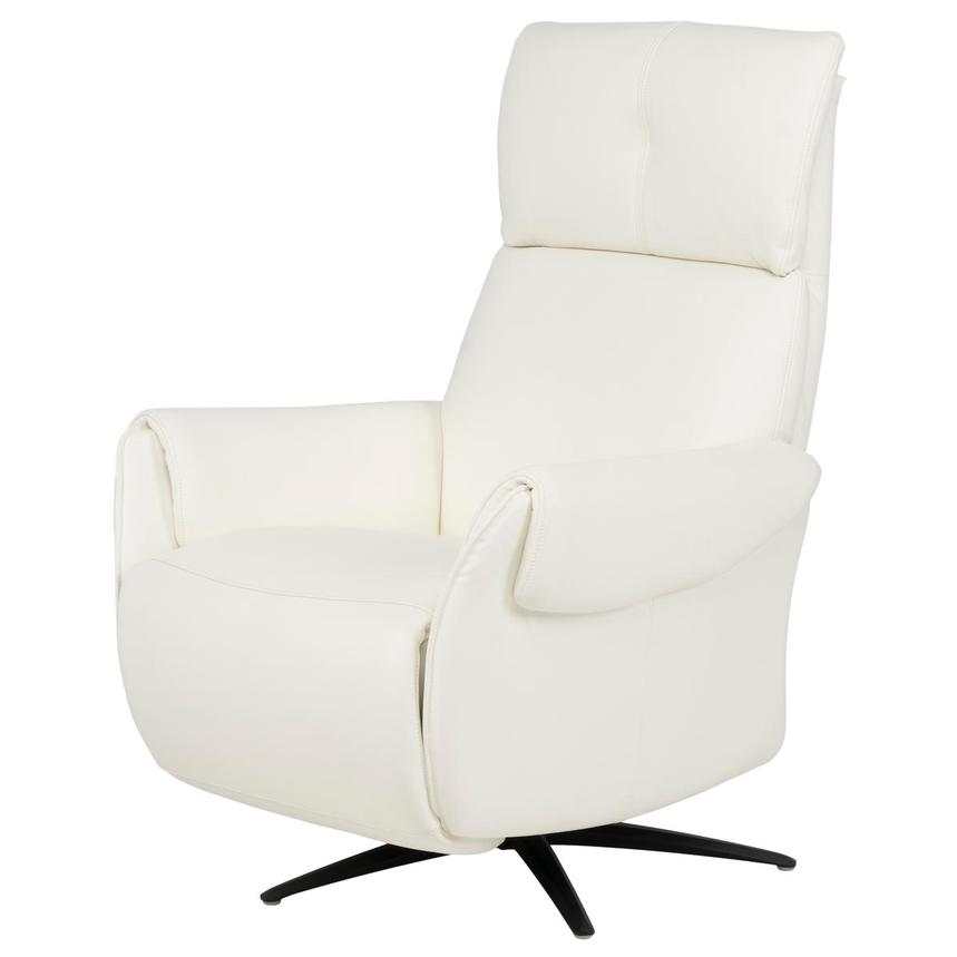 Torrence White Leather Power Recliner  main image, 1 of 16 images.