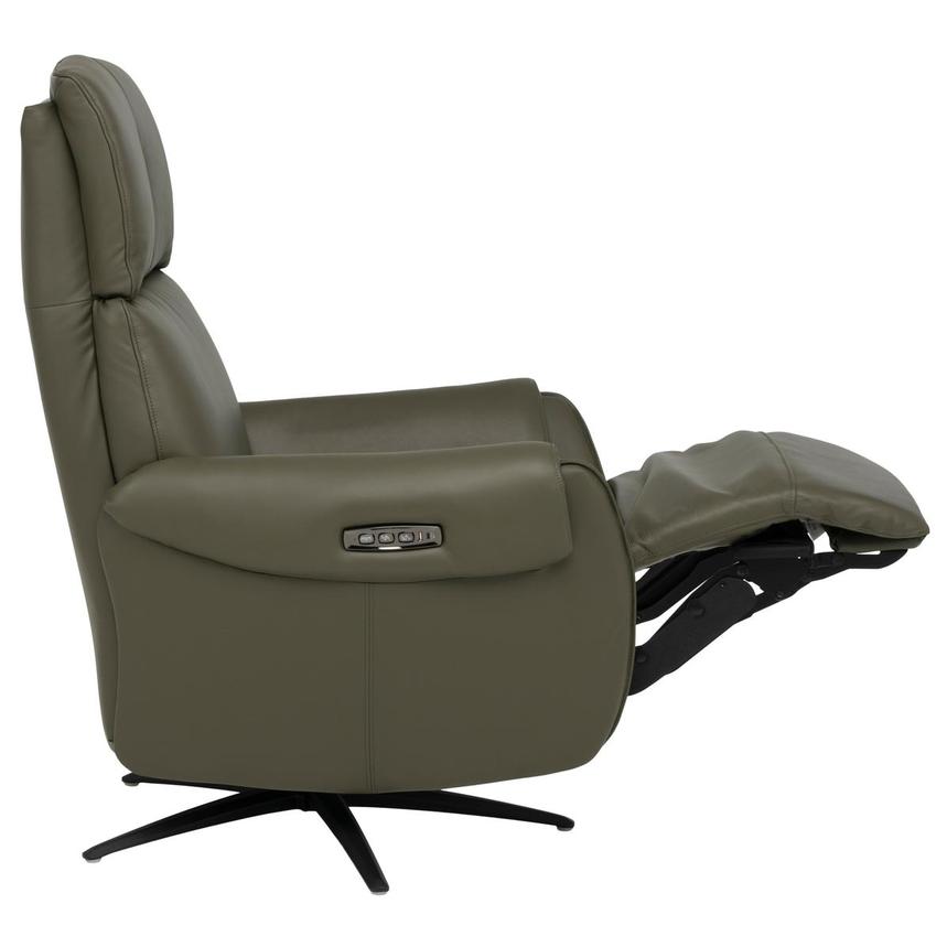 Torrence Green Leather Power Swivel Recliner w/Massage  alternate image, 9 of 17 images.