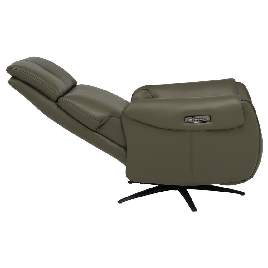 Torrence Green Leather Power Swivel Recliner w/Massage  alternate image, 9 of 16 images.