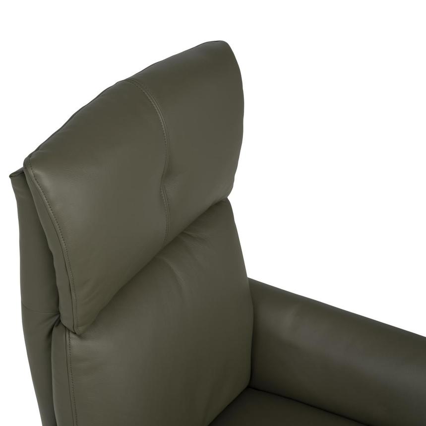 Torrence Green Leather Power Swivel Recliner w/Massage  alternate image, 14 of 17 images.