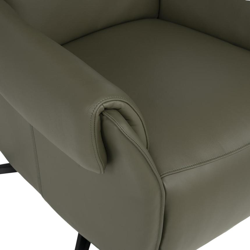 Torrence Green Leather Power Swivel Recliner w/Massage  alternate image, 14 of 16 images.