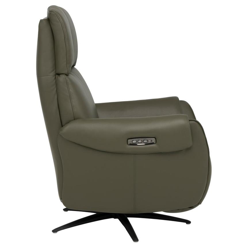 Torrence Green Leather Power Swivel Recliner w/Massage  alternate image, 4 of 16 images.