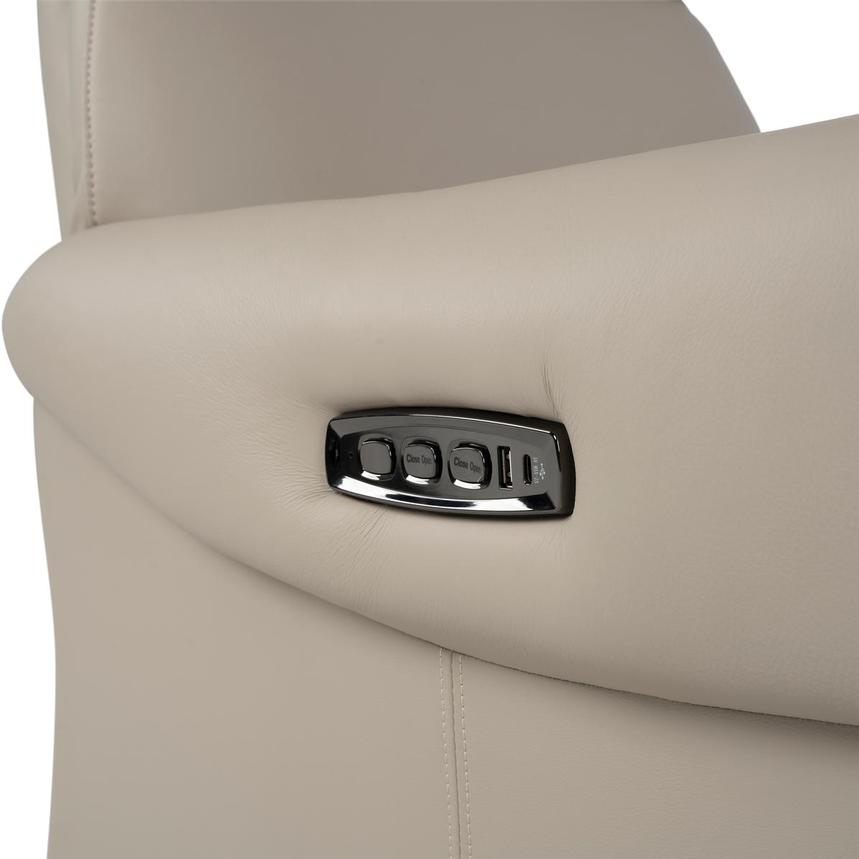 Torrence Taupe Leather Power Swivel Recliner w/Massage alternate image, 9 of 9 images.