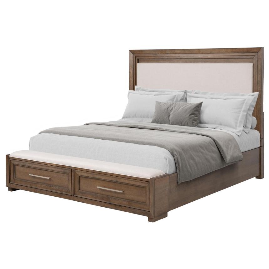Vigo Brown Queen Storage Panel Bed  main image, 1 of 5 images.