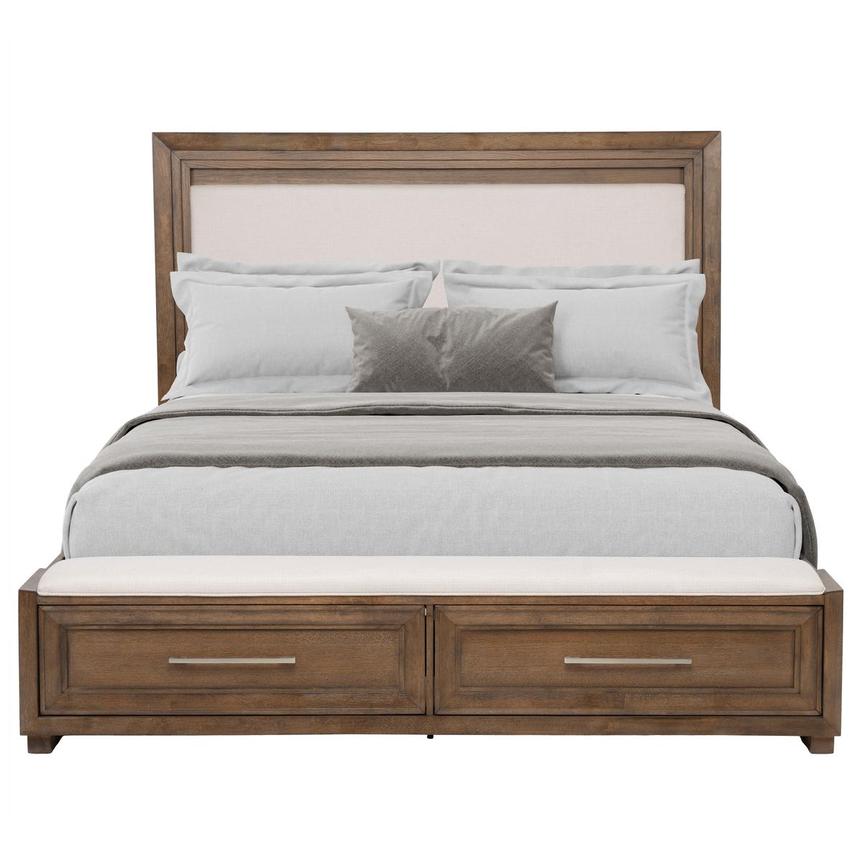 Vigo Brown Queen Storage Panel Bed  alternate image, 2 of 7 images.