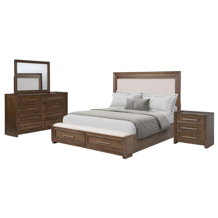 Vigo Brown 4-Piece King Bedroom Set  main image, 1 of 5 images.