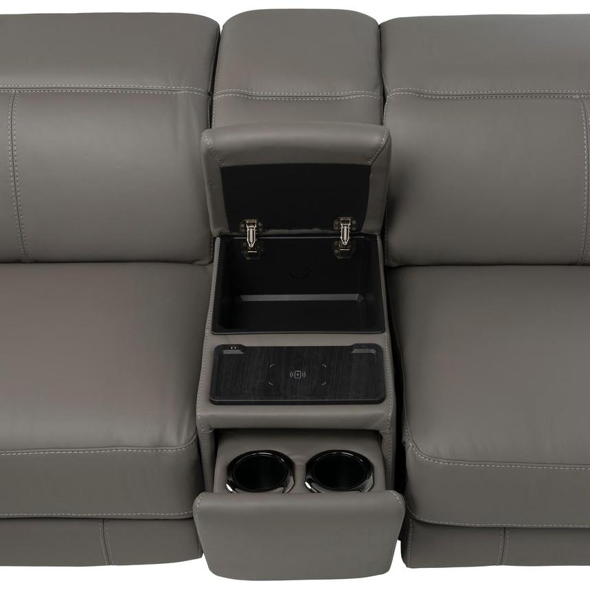 Luke 2.0 Dark Gray Home Theater Leather Seating with 5PCS/2PWR  alternate image, 9 of 12 images.