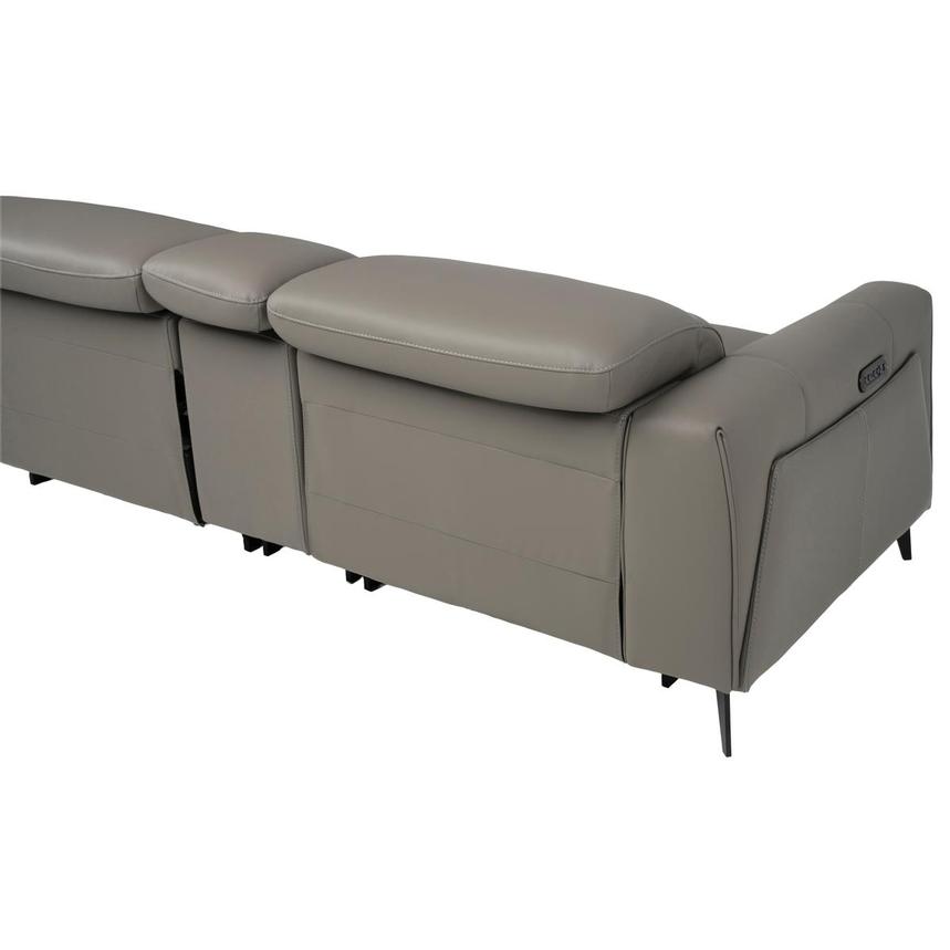 Luke 2.0 Dark Gray Home Theater Leather Seating with 5PCS/2PWR  alternate image, 4 of 12 images.