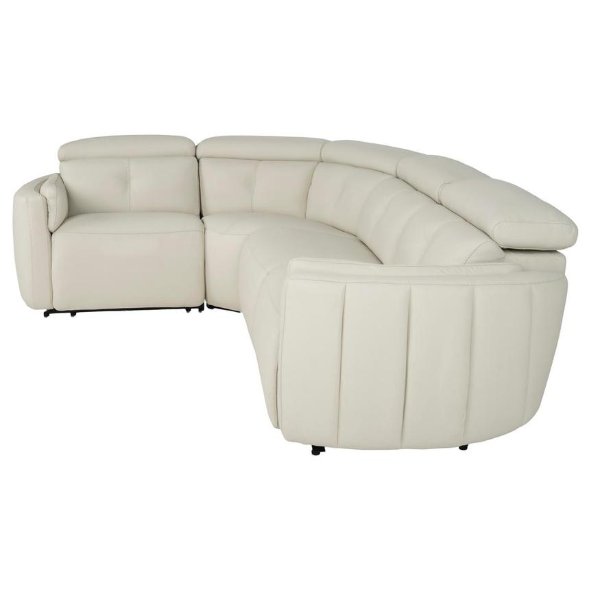 Kamet Ivory Leather Power Reclining Sectional with 4PCS/2PWR  alternate image, 3 of 8 images.