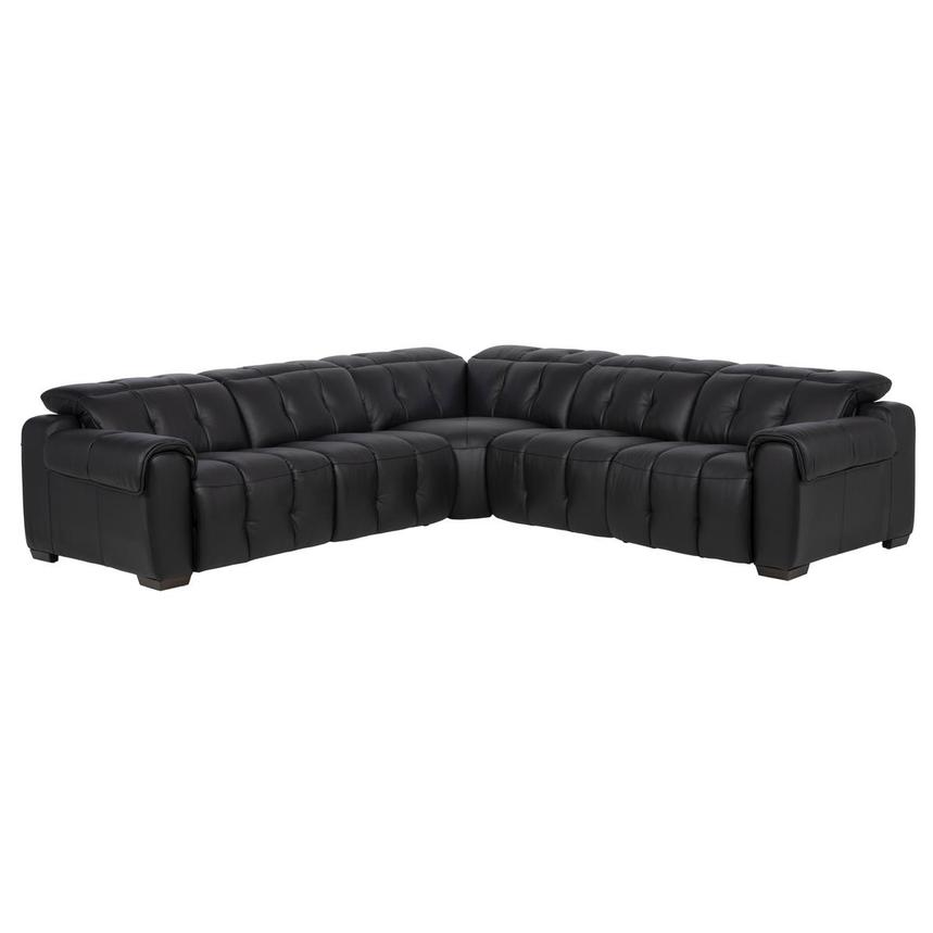 Obsidian Leather Power Reclining Sectional with 5PCS/3PWR