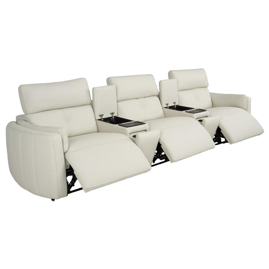 Kamet Ivory Home Theater Leather Seating with 5PCS/3PWR  alternate image, 3 of 8 images.