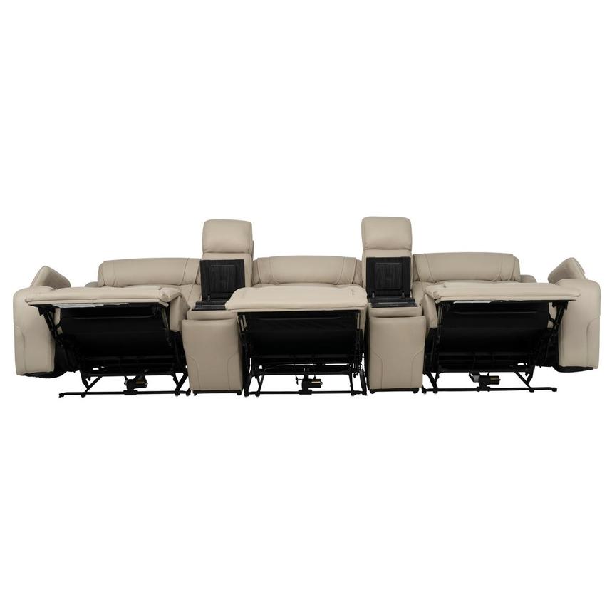 Odyssey Beige 5PCS/3PWR Home Theater Leather Seating w/Beverage Cooler alternate image, 2 of 5 images.
