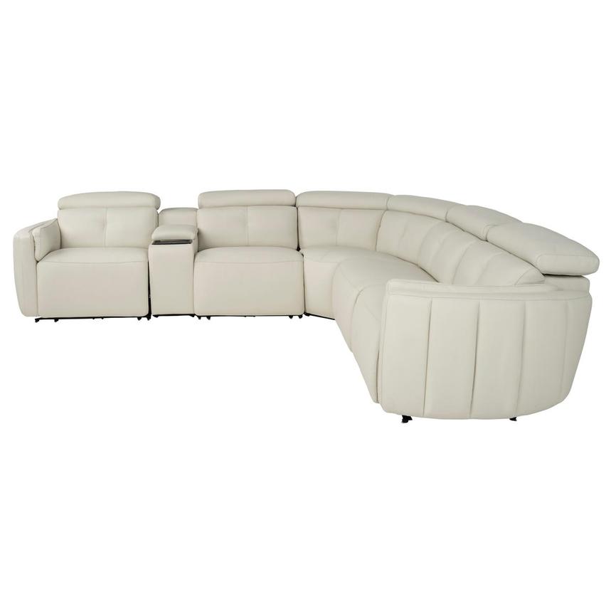 Kamet Ivory Leather Power Reclining Sectional with 6PCS/2PWR  alternate image, 3 of 8 images.