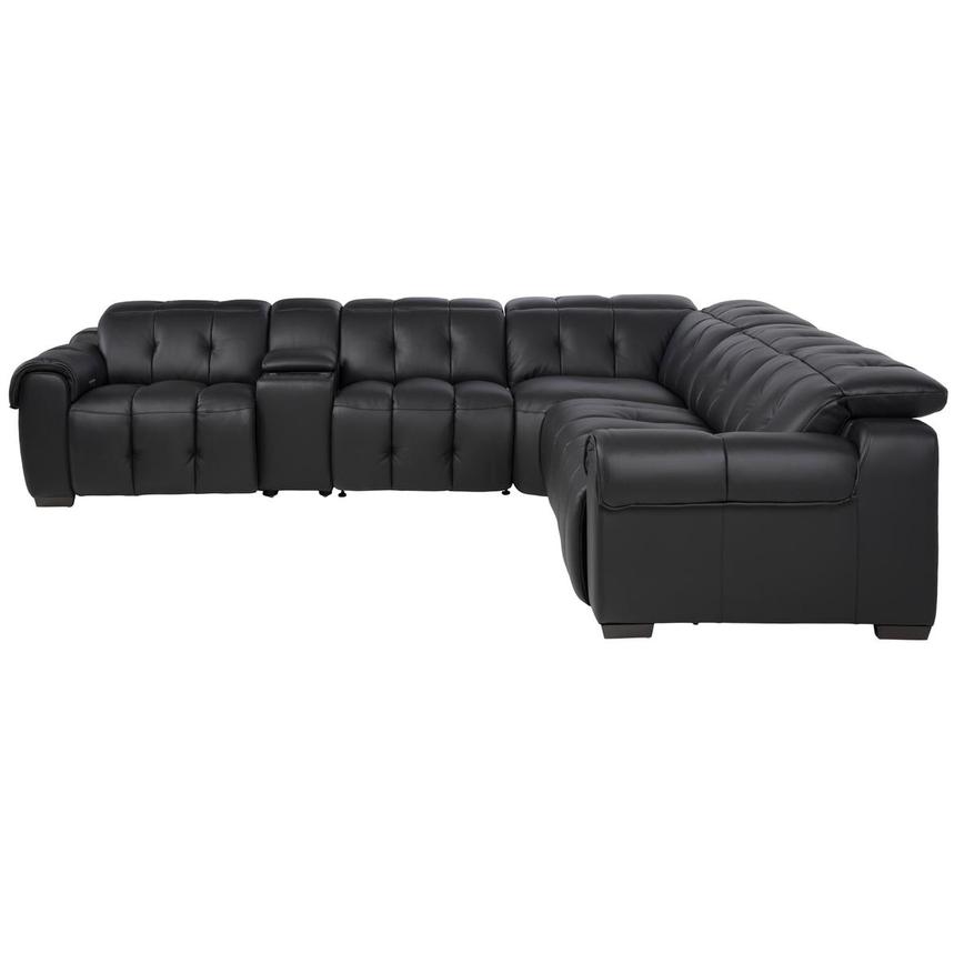 Obsidian Leather Power Reclining Sectional with 6PCS/2PWR  alternate image, 4 of 16 images.