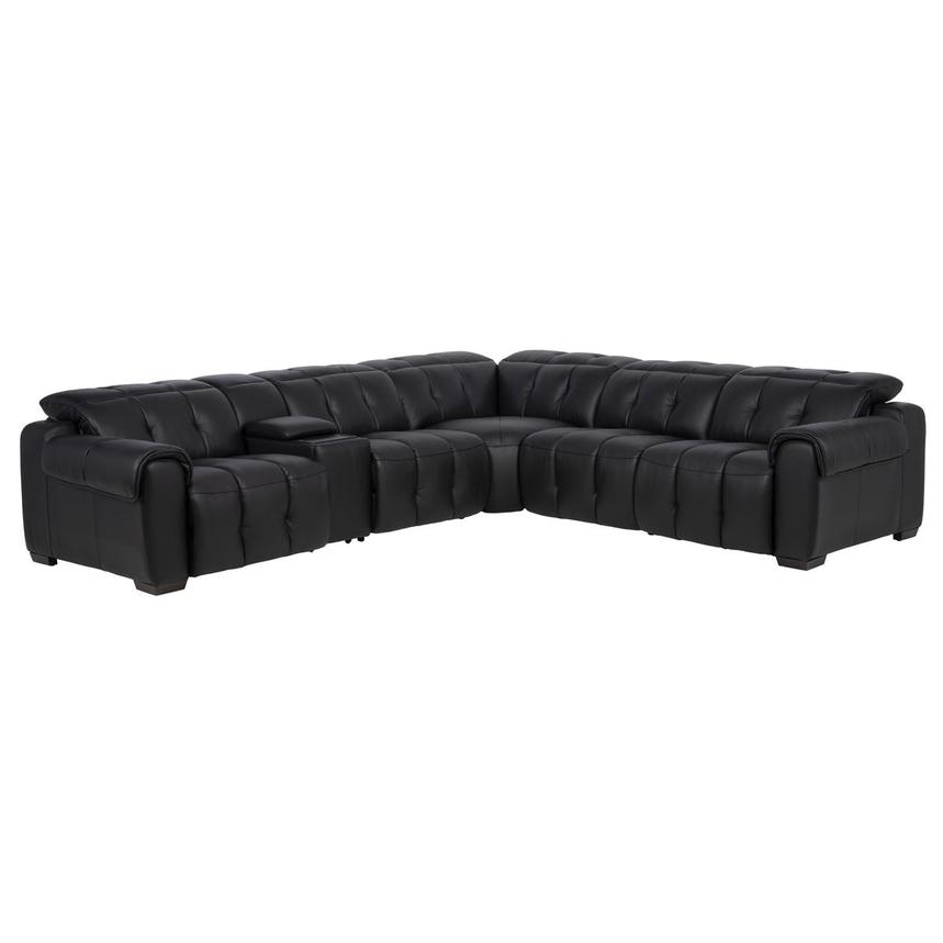 Obsidian Leather Power Reclining Sectional with 6PCS/2PWR