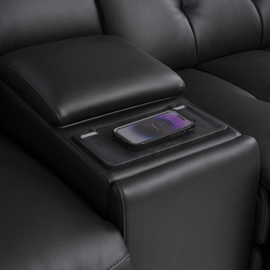 Obsidian Leather Power Reclining Sectional with 6PCS/2PWR alternate image, 12 of 16 images.