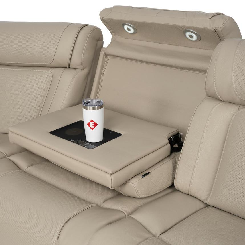 Odyssey Beige 6PCS/3PWR Leather Power Reclining Sectional w/Beverage Cooler  alternate image, 11 of 16 images.