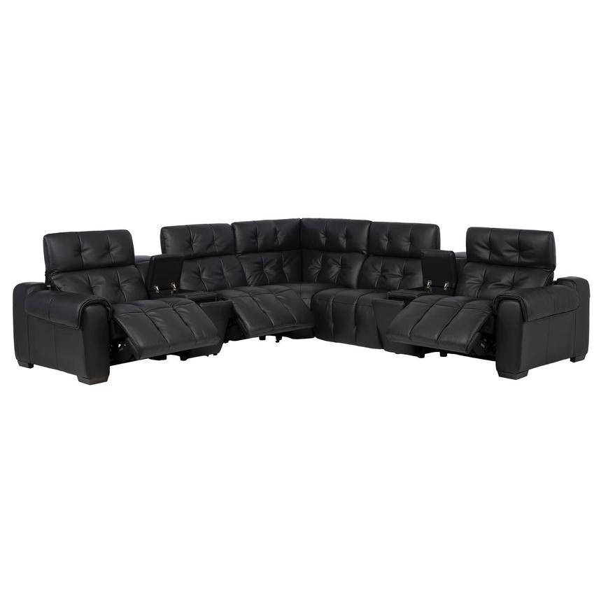 Obsidian Leather Power Reclining Sectional with 7PCS/3PWR  alternate image, 2 of 15 images.
