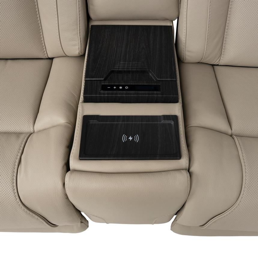 Odyssey Beige 7PCS/3PWR Leather Power Reclining Sectional w/Beverage Cooler  alternate image, 6 of 15 images.