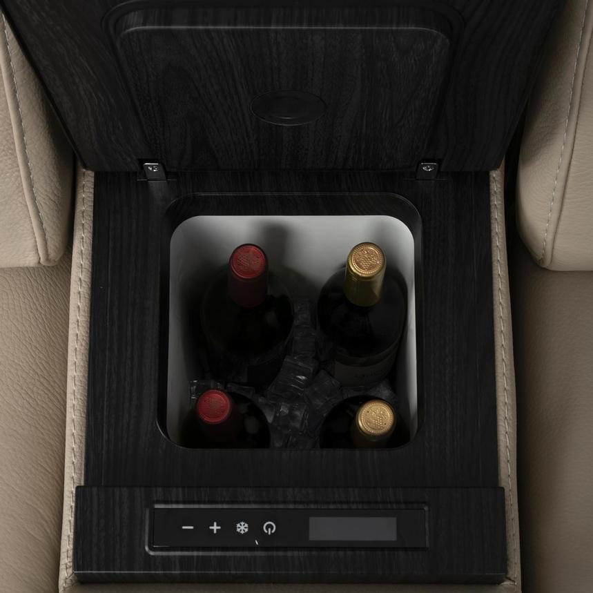 Odyssey Beige 7PCS/3PWR Leather Power Reclining Sectional w/Beverage Cooler  alternate image, 8 of 15 images.