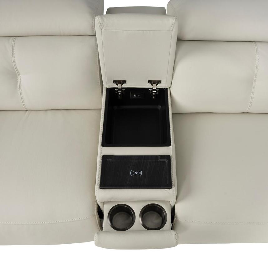 Kamet Ivory Leather Power Reclining Sectional with 7PCS/3PWR alternate image, 9 of 12 images.
