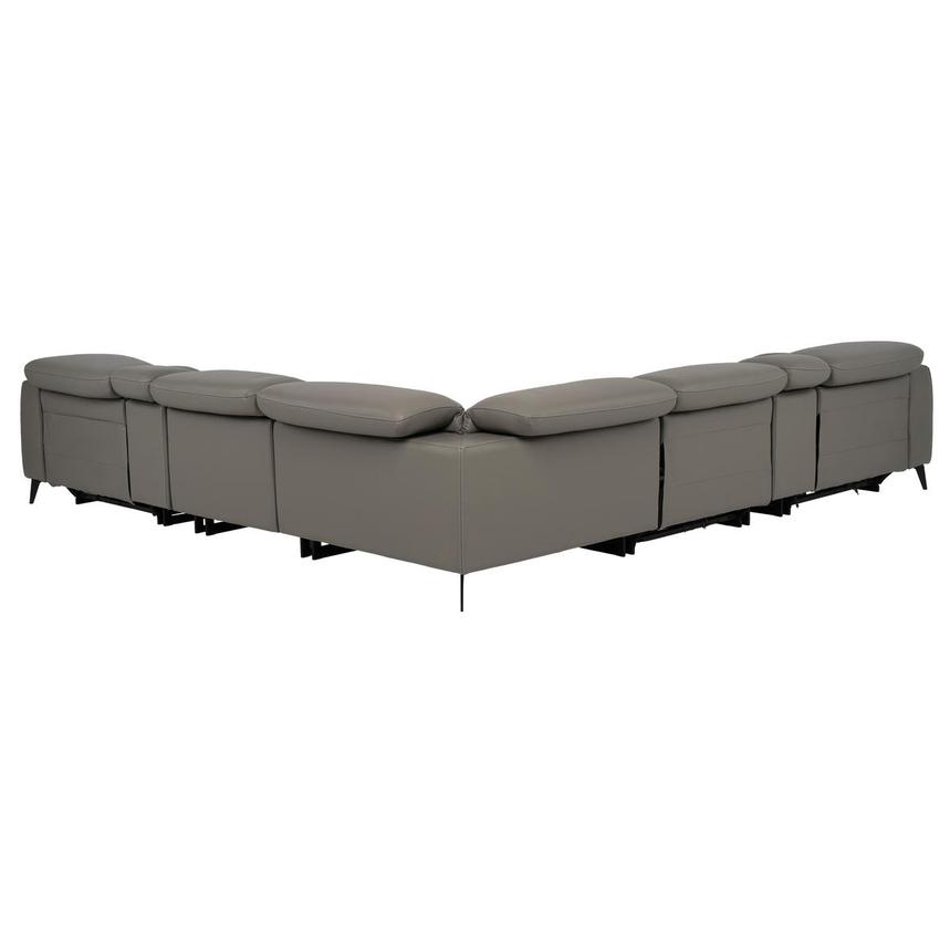 Luke 2.0 Dark Gray Leather Power Reclining Sectional with 7PCS/3PWR  alternate image, 4 of 12 images.