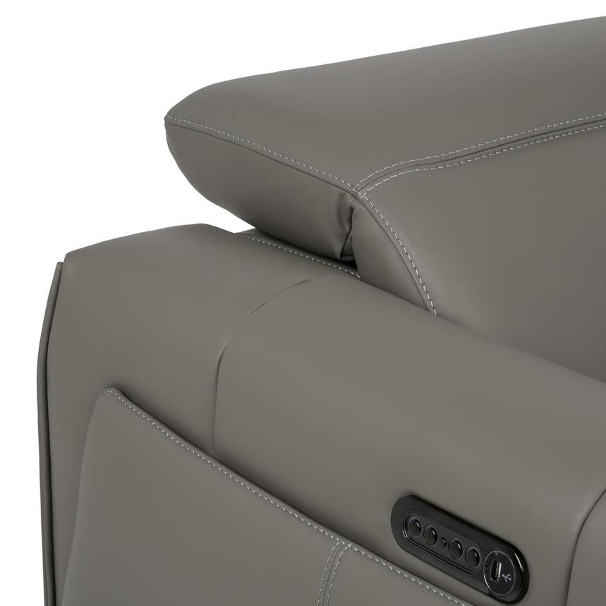 Luke 2.0 Dark Gray Leather Power Reclining Sectional with 7PCS/3PWR alternate image, 10 of 12 images.