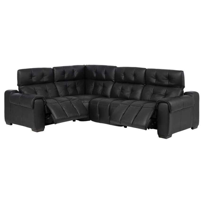 Obsidian Leather Power Reclining Sectional with 4PCS/2PWR  alternate image, 2 of 8 images.