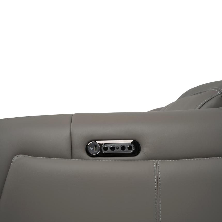 Luke 2.0 Dark Gray Leather Power Reclining Sectional with 4PCS/2PWR alternate image, 9 of 9 images.