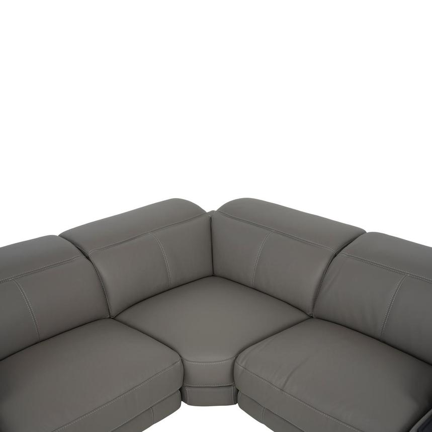 Luke 2.0 Dark Gray Leather Power Reclining Sectional with 4PCS/2PWR alternate image, 4 of 9 images.