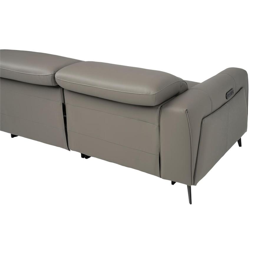 Luke 2.0 Dark Gray Leather Power Reclining Sectional with 5PCS/3PWR  alternate image, 4 of 10 images.