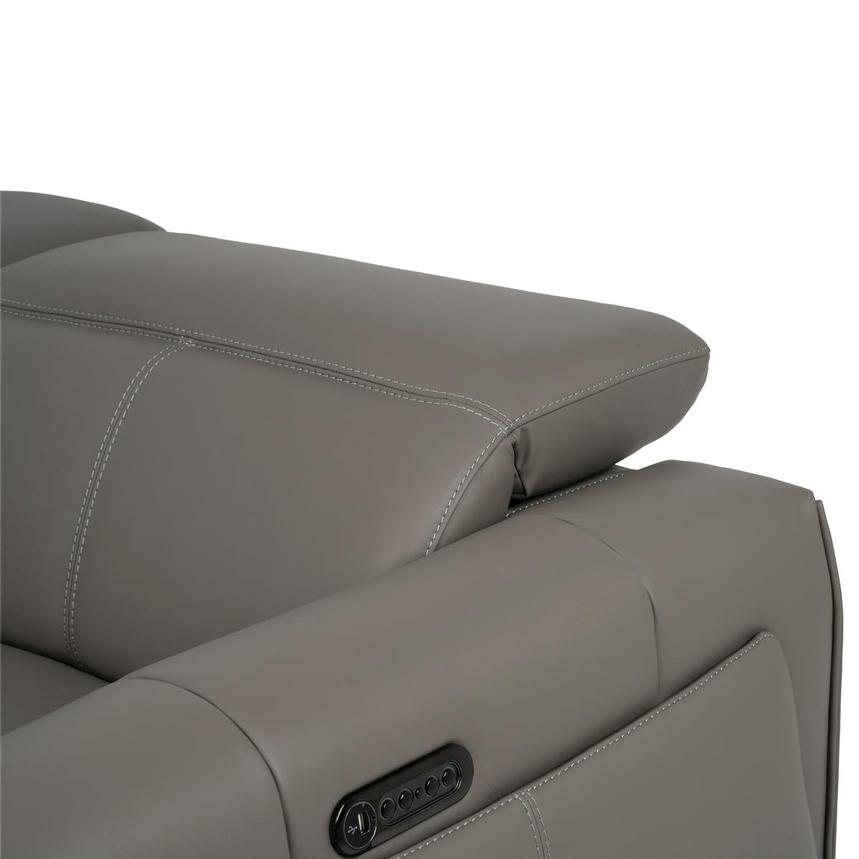 Luke 2.0 Dark Gray Leather Power Reclining Sectional with 4PCS/2PWR  alternate image, 5 of 9 images.