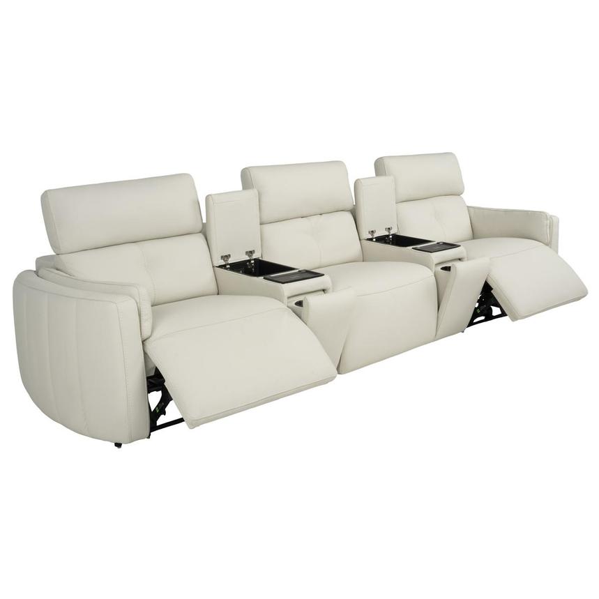 Kamet Ivory Home Theater Leather Seating with 5PCS/2PWR  alternate image, 3 of 7 images.