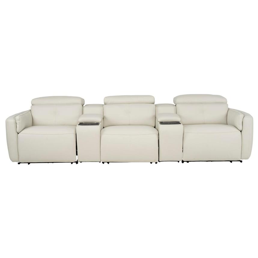 Kamet Ivory Home Theater Leather Seating with 5PCS/2PWR  main image, 1 of 7 images.