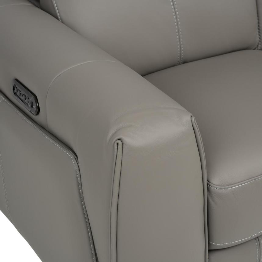 Luke 2.0 Dark Gray Leather Reclining Loveseat  alternate image, 9 of 10 images.
