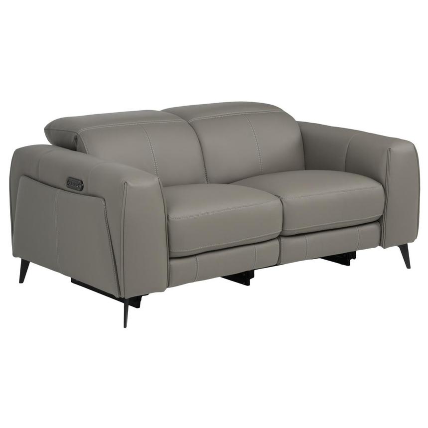 Luke 2.0 Dark Gray Leather Reclining Loveseat  alternate image, 4 of 10 images.
