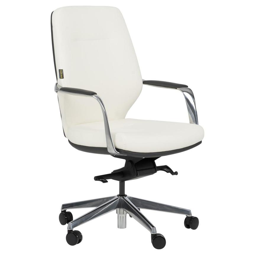 Yoshi White Low Back Desk Chair  alternate image, 4 of 13 images.
