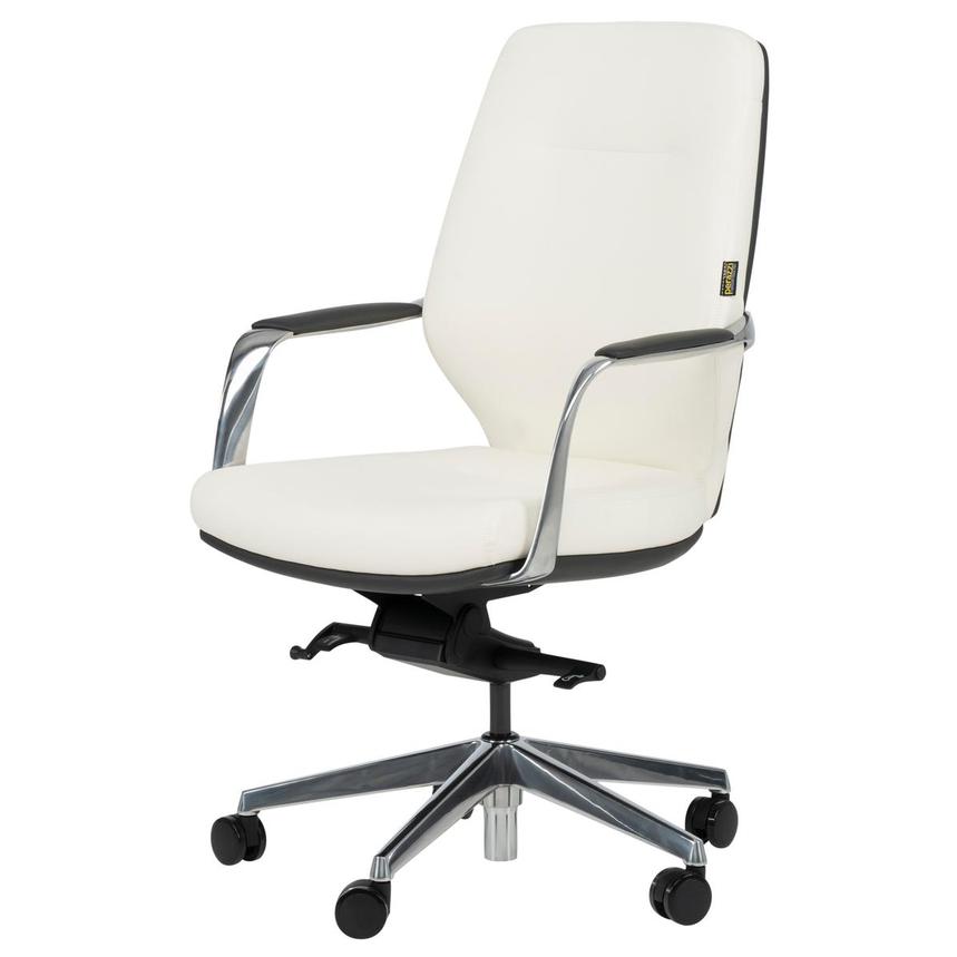 Yoshi White Low Back Desk Chair  main image, 1 of 12 images.