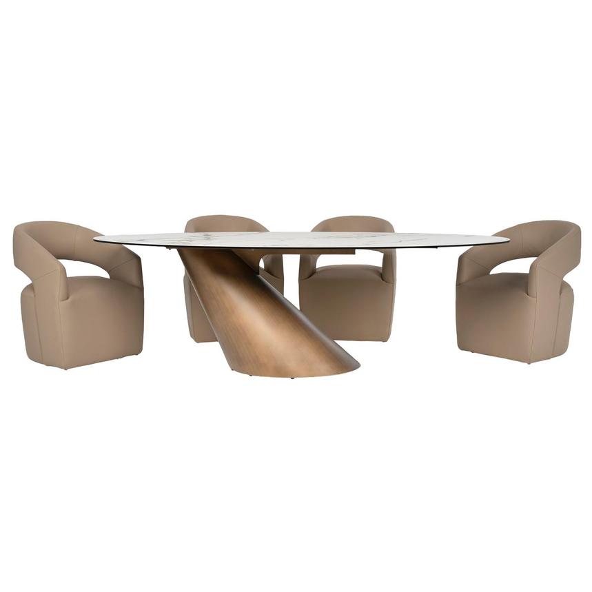 Saturn/Lily Taupe 5-Piece Dining Set  main image, 1 of 3 images.